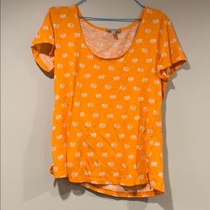 Orange elephant top